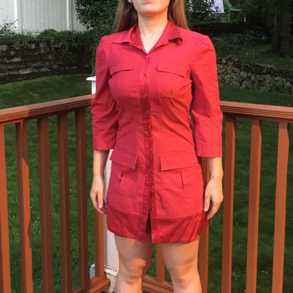 Bebe Magenta Shirtdress